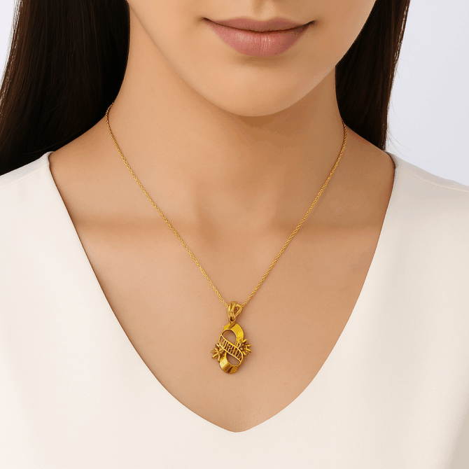 Womens Dynamic Gold Pendant - Image 2