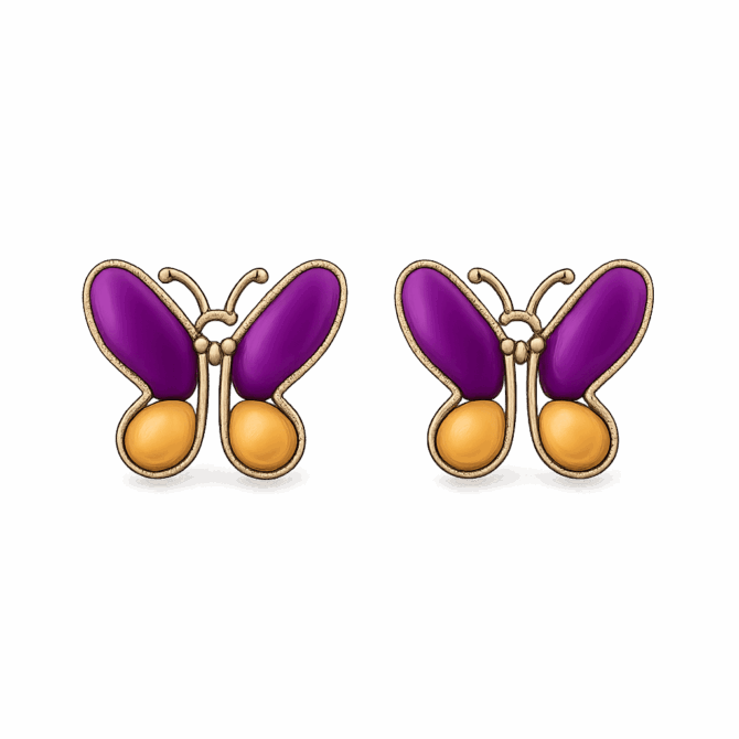 Royal Bloom Butterfly Studs