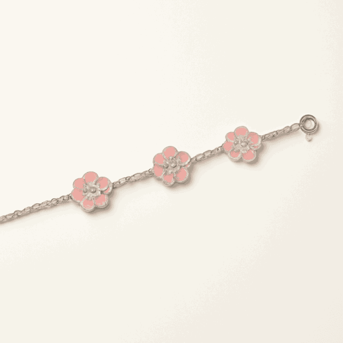 Pink Blossom Flower Bracelet