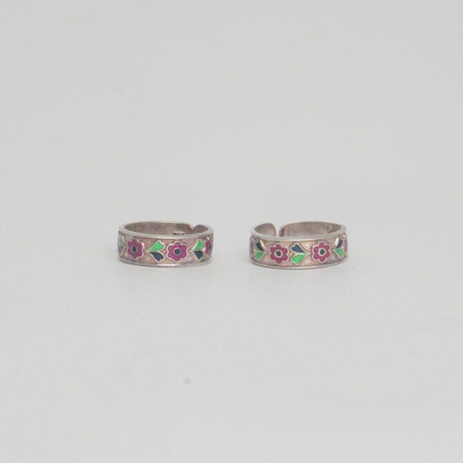 ColorBloom Silver Toe Ring