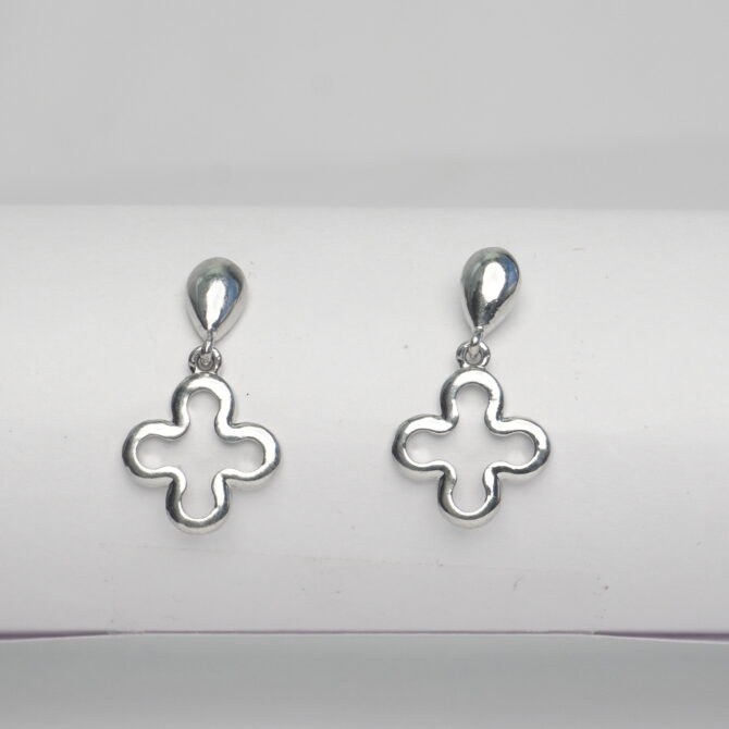 Clover Charm Silver Stud