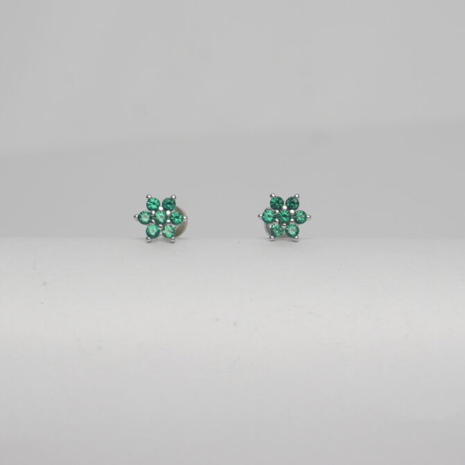 Green Flower Stud