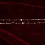 Elegant 925 Sterling Silver Beaded Anklet with Ruby-Pink Stones & Freshwater Pearl – Handcrafted Minimalist Silver Payal for Women