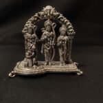 Exquisite Pure Silver Ram Darbar Idol with Prabhavali Arch – Handcrafted Lord Ram, Sita, Lakshman, and Hanuman Statue for Home Puja & Auspicious Gifting