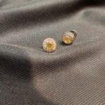 Premium 92.5 Sterling Silver Women's Stud Earrings – Brilliant Yellow Zircon Solitaire with Sparkling Halo Inlay (Hallmarked & Rhodium Polished)