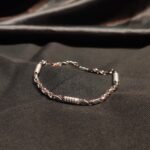 Modern 92.5 Sterling Silver Men's Precision Link Bracelet – Handcrafted Textured Diamond-Cut Wristlet with Zircon Accents (Hallmarked & Rhodium Plated)