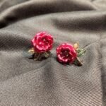 Lucky 92.5 Sterling Silver Four-Leaf Clover Stud Earrings – Shimmering Pink & White Zircon Floral Studs for Women (Hallmarked & Rhodium Plated)
