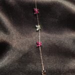 Dainty 92.5 Sterling Silver Butterfly Charm Bracelet – Ruby Pink & Clear Zircon Butterfly Jewelry for Women (Adjustable & Hallmarked)